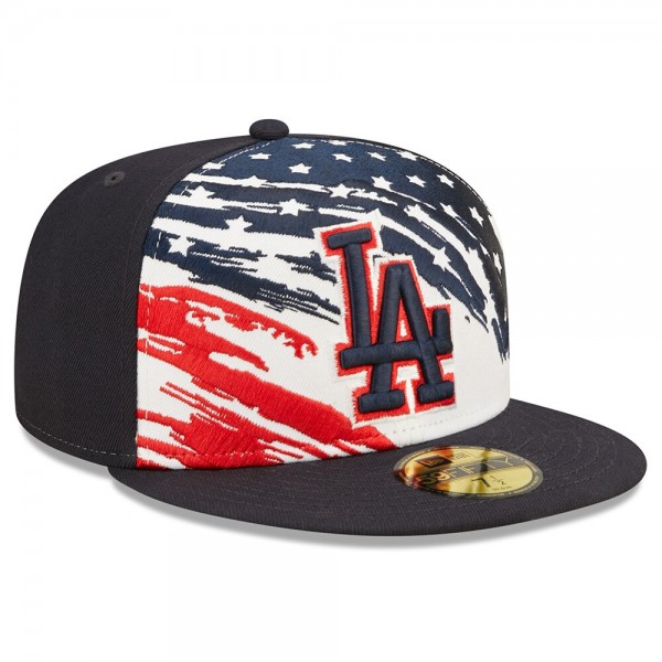 Бейсболка Los Angeles Dodgers New Era 2022 4th of July On-Field 59FIFTY - Navy