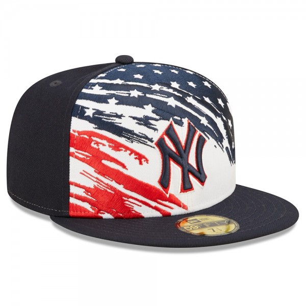 Бейсболка New York Yankees New Era 2022 4th of July On-Field 59FIFTY - Navy