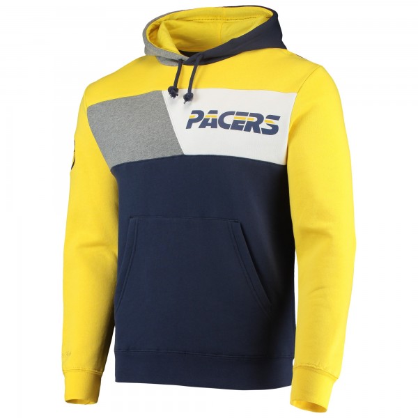 Толстовка с капюшоном Indiana Pacers Mitchell & Ness Hardwood Classics Colorblock - Navy - фирменная одежда NBA