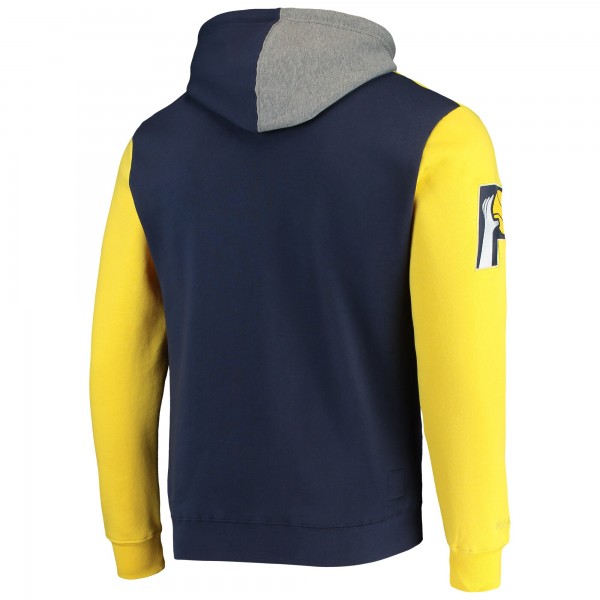 Толстовка с капюшоном Indiana Pacers Mitchell & Ness Hardwood Classics Colorblock - Navy - фирменная одежда NBA