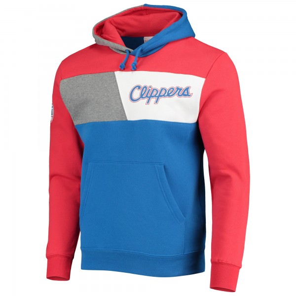 Толстовка флисовая LA Clippers Mitchell & Ness Hardwood Classics Colorblock - Royal - фирменная одежда NBA