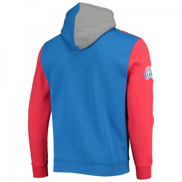 Толстовка флисовая LA Clippers Mitchell & Ness Hardwood Classics Colorblock - Royal - фирменная одежда NBA