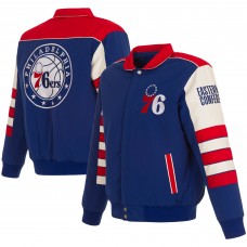 Куртка двусторонняя Philadelphia 76ers JH Design Stripe Colorblock Nylon - Royal