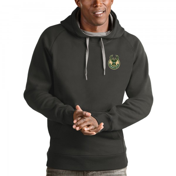 Толстовка с капюшоном Milwaukee Bucks Antigua Victory - Charcoal - фирменная одежда NBA