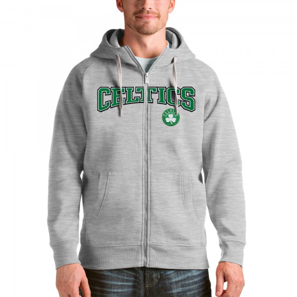 Толстовка на молнии Boston Celtics Antigua Victory - Heathered Gray - фирменная одежда NBA