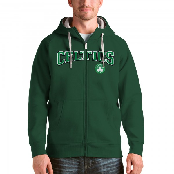 Толстовка на молнии Boston Celtics Antigua Victory - Hunter Green - фирменная одежда NBA