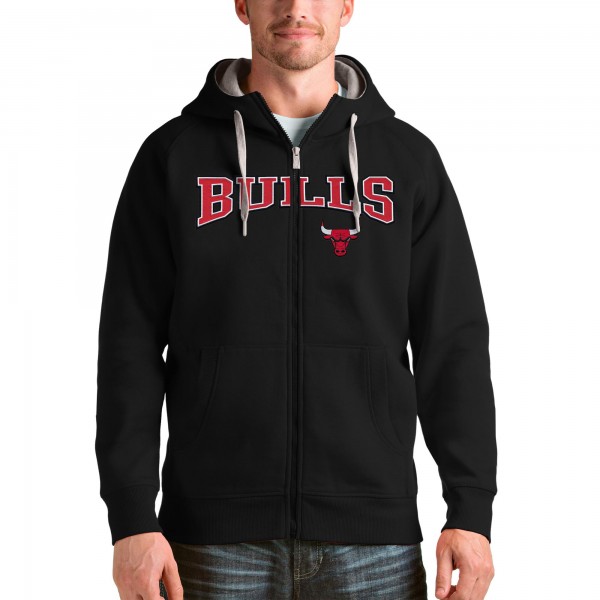 Толстовка на молнии Chicago Bulls Antigua Black Team Victory