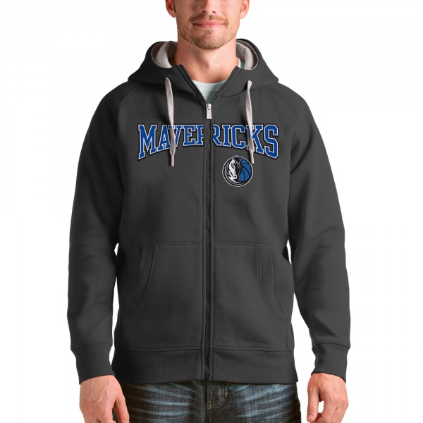 Толстовка на молнии Dallas Mavericks Antigua Victory - Charcoal - фирменная одежда NBA