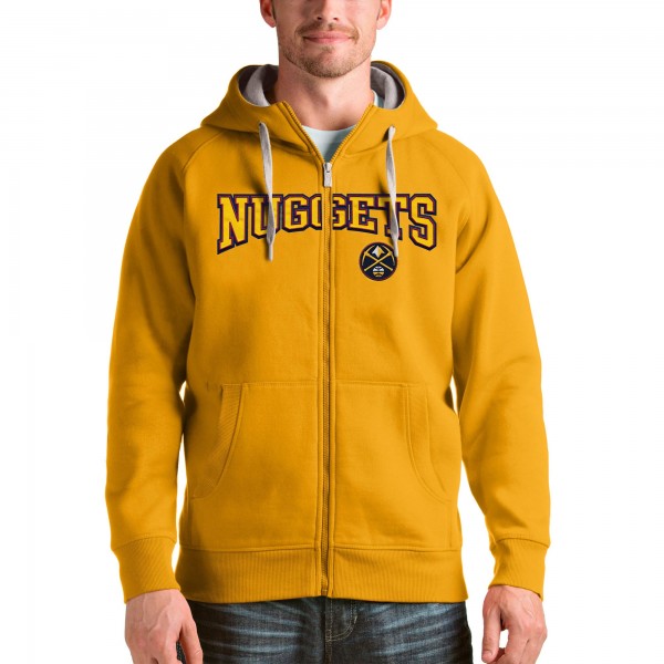 Толстовка на молнии Denver Nuggets Antigua Victory - Gold - фирменная одежда NBA