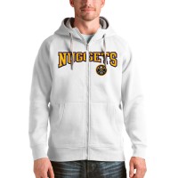 Толстовка на молнии Denver Nuggets Antigua Victory - White