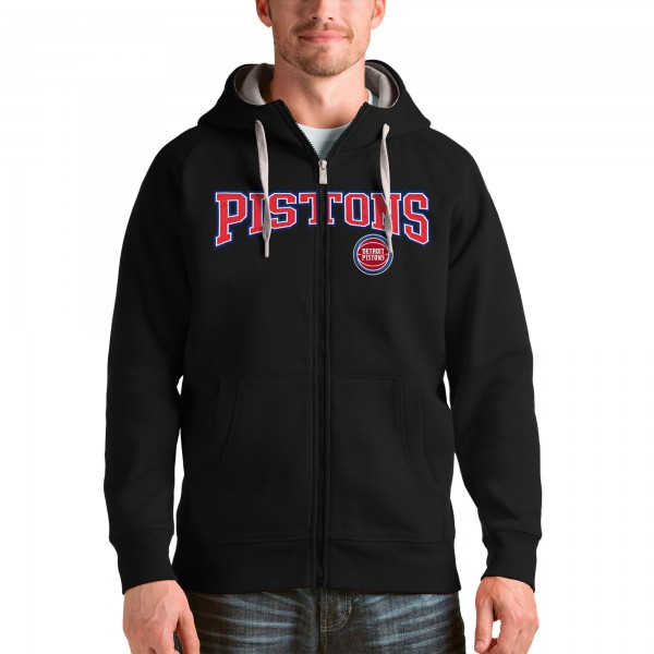 Толстовка на молнии Detroit Pistons Antigua Victory - Black - фирменная одежда NBA