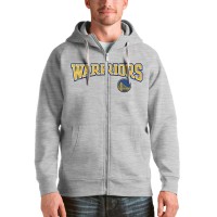 Golden State Warriors Antigua Heathered Gray Victory Full-Zip Hoodie