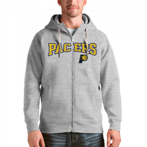 Толстовка на молнии Indiana Pacers Antigua Victory - Heathered Gray - фирменная одежда NBA
