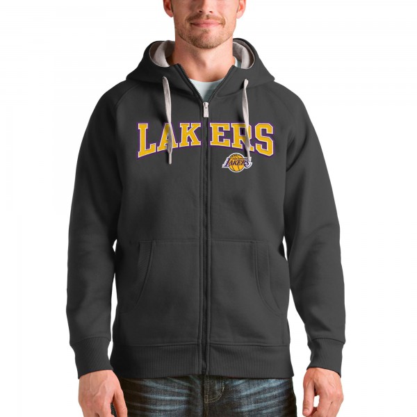 Толстовка на молнии Los Angeles Lakers Antigua Victory - Charcoal - фирменная одежда NBA