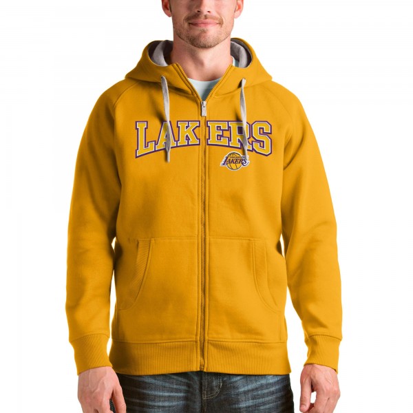 Толстовка на молнии Los Angeles Lakers Antigua Victory - Gold - фирменная одежда NBA
