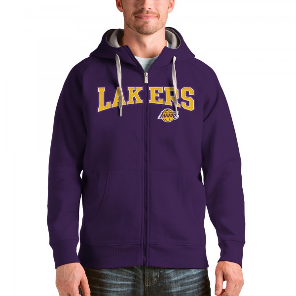 Толстовка на молнии Los Angeles Lakers Antigua Victory - Purple - фирменная одежда NBA