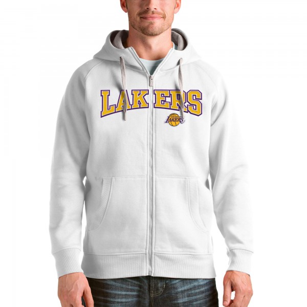 Толстовка на молнии Los Angeles Lakers Antigua Victory - White - фирменная одежда NBA