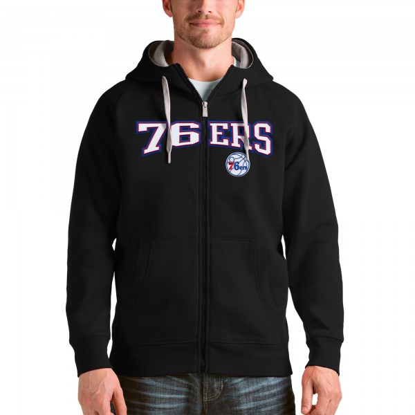 Толстовка на молнии Philadelphia 76ers Antigua Victory - Black - фирменная одежда NBA