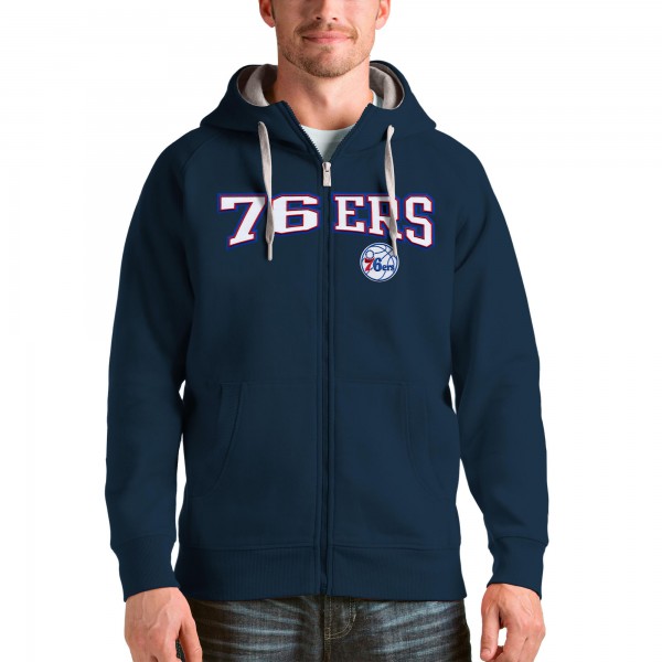 Толстовка на молнии Philadelphia 76ers Antigua Victory - Navy