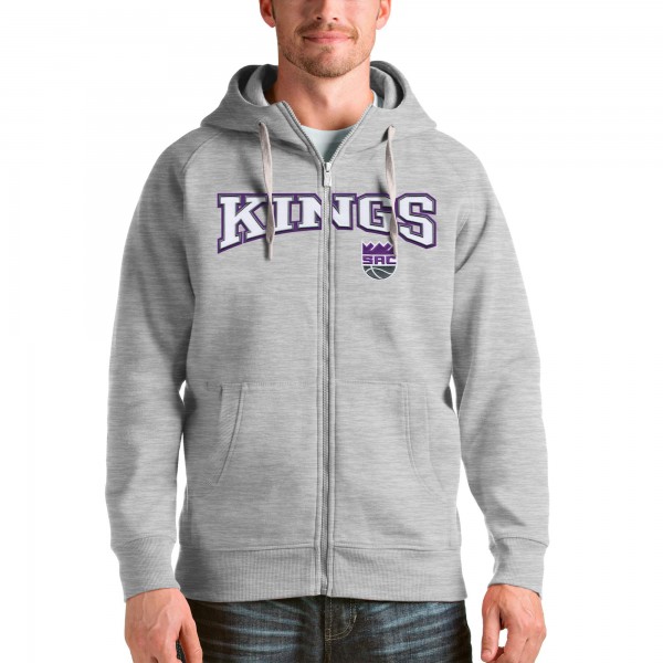 Толстовка на молнии Sacramento Kings Antigua Victory - Heathered Gray - фирменная одежда NBA