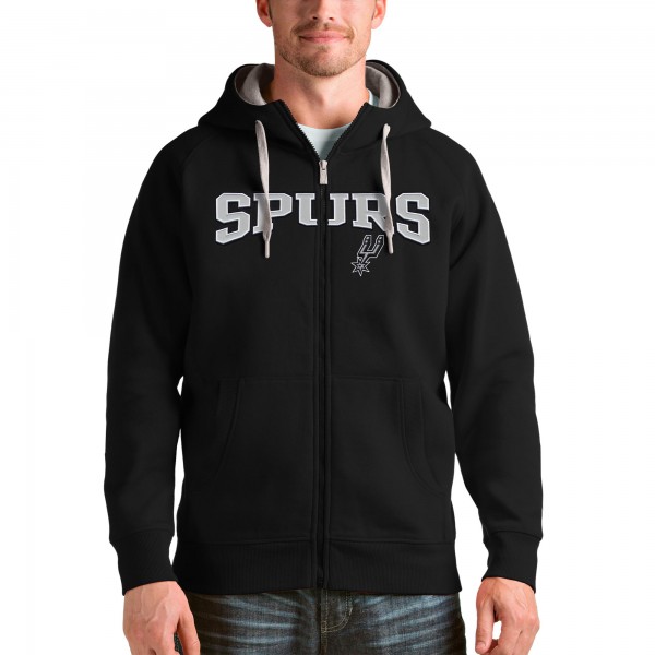 Толстовка на молнии San Antonio Spurs Antigua - Black - фирменная одежда NBA