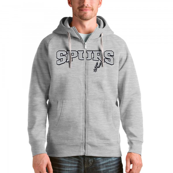 Толстовка на молнии San Antonio Spurs Antigua Victory - Heathered Gray - фирменная одежда NBA