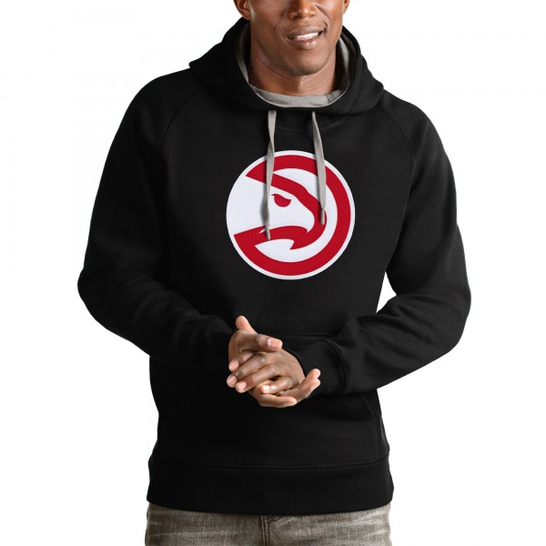 Толстовка с капюшоном Atlanta Hawks Antigua Logo Victory - Black - фирменная одежда NBA