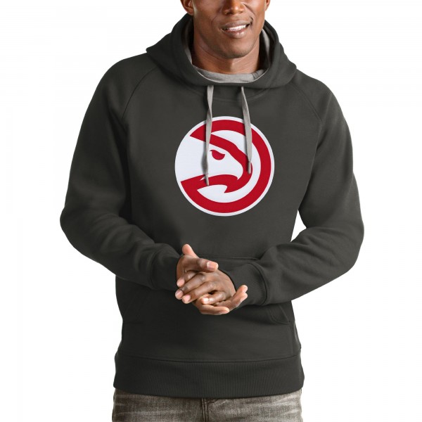 Толстовка с капюшоном Atlanta Hawks Antigua Logo Victory - Charcoal - фирменная одежда NBA