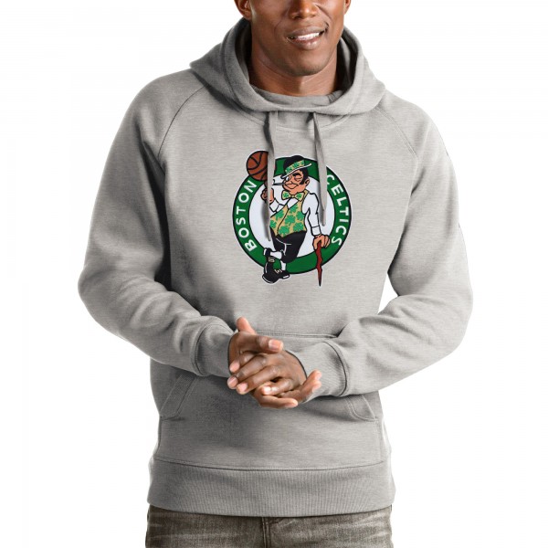Толстовка с капюшоном Boston Celtics Antigua Logo Victory - Heathered Gray - фирменная одежда NBA