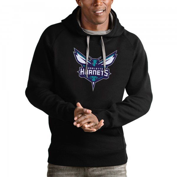 Толстовка с капюшоном Charlotte Hornets Antigua Logo Victory - Black - фирменная одежда NBA