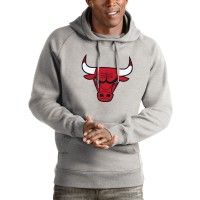Толстовка Chicago Bulls Antigua Heathered Gray Logo Victory