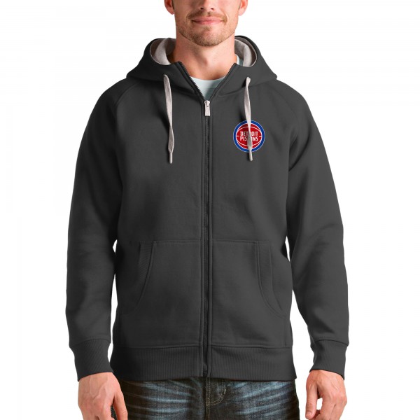 Толстовка на молнии Detroit Pistons Antigua Logo Victory - Charcoal