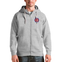 Толстовка на молнии Detroit Pistons Antigua Logo Victory - Heathered Gray