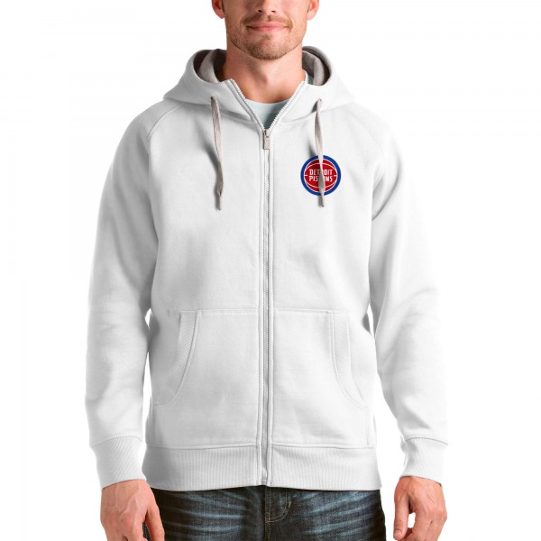 Толстовка на молнии Detroit Pistons Antigua Logo Victory - White - фирменная одежда NBA