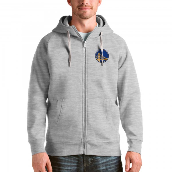 Толстовка на молнии Golden State Warriors Antigua Logo Victory - Heathered Gray - фирменная одежда NBA