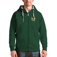 Milwaukee Bucks Antigua Hunter Green Logo Victory Full-Zip Hoodie
