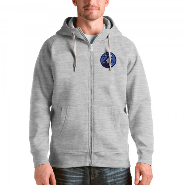 Толстовка на молнии Minnesota Timberwolves Antigua Logo Victory - Heathered Gray - фирменная одежда NBA