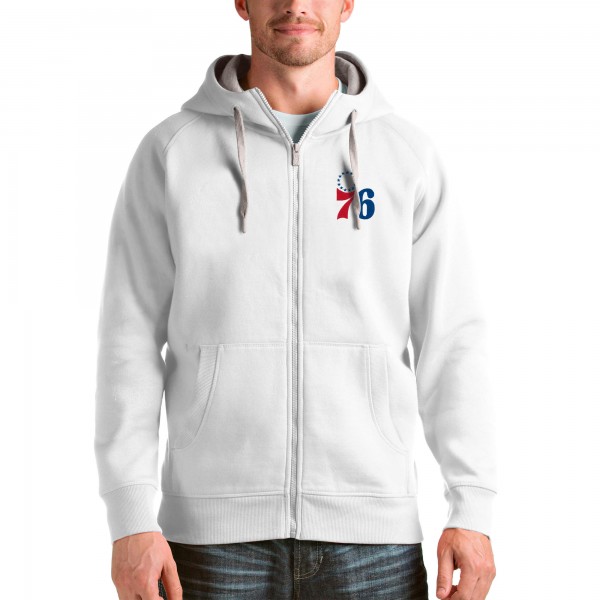 Толстовка на молнии Philadelphia 76ers Antigua Logo Victory - White - фирменная одежда NBA