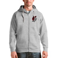 Толстовка на молнии Portland Trail Blazers Antigua Logo Victory - Heathered Gray