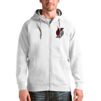 Толстовка на молнии Portland Trail Blazers Antigua Logo Victory - White