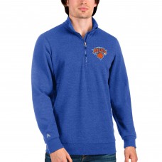 New York Knicks Antigua Action Quarter-Zip Pullover Sweatshirt - Royal