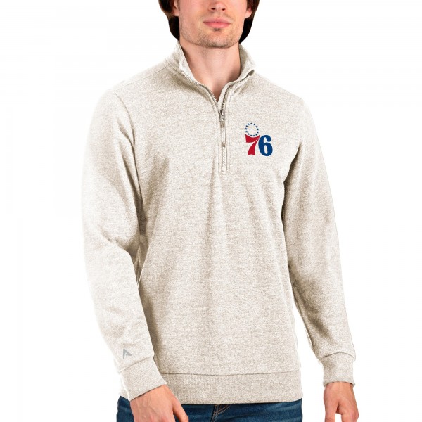 Кофта на короткой молнии Philadelphia 76ers Antigua Action - Oatmeal