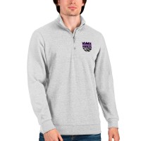 Кофта на короткой молнии Sacramento Kings Antigua Action - Heathered Gray
