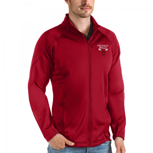 Chicago Bulls Antigua Red Links Full-Zip Golf Jacket