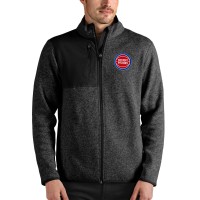Кофта на молнии Detroit Pistons Antigua - Heathered Black