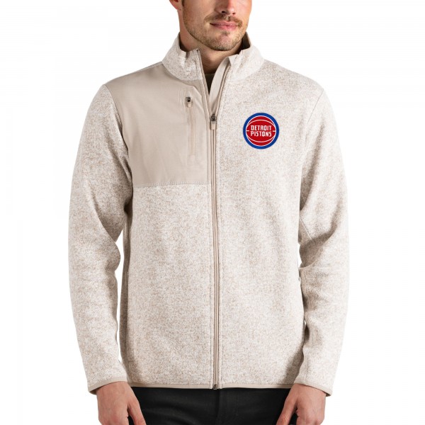 Кофта на молнии Detroit Pistons Antigua - Oatmeal