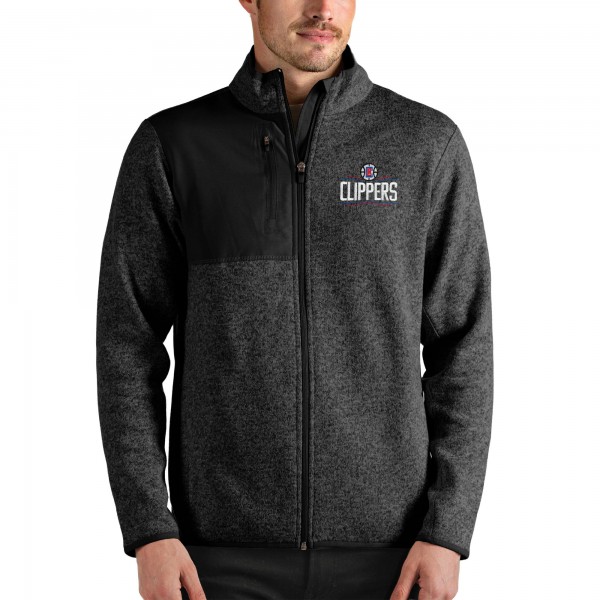 Кофта на молнии LA Clippers Antigua - Heathered Black