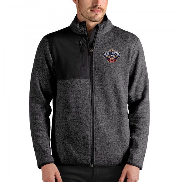 Кофта на молнии New Orleans Pelicans Antigua - Heathered Charcoal