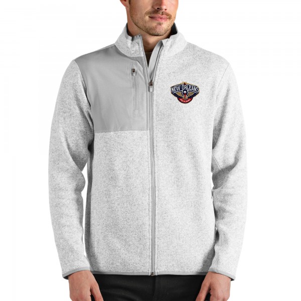 Кофта на молнии New Orleans Pelicans Antigua - Heathered Gray