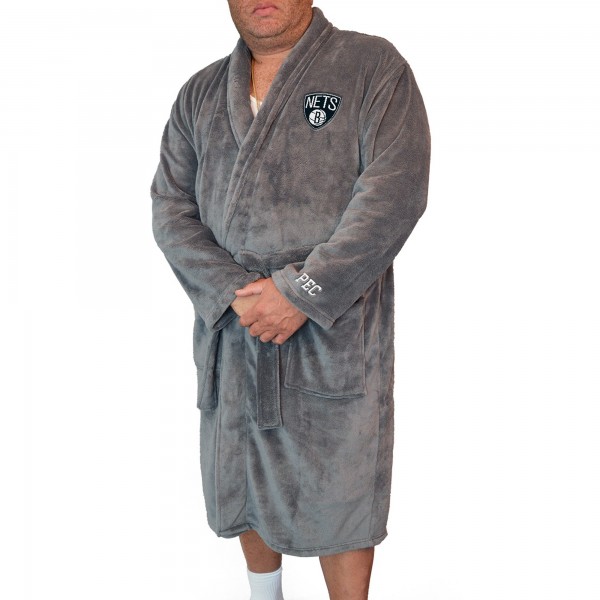 Brooklyn Nets ISlide Gray Personalized Boss Robe